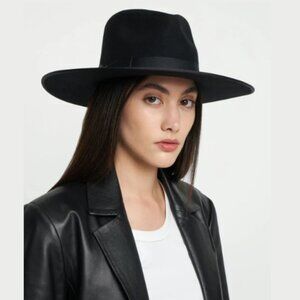 LACK OF COLOR Women's Size Small Noir Rancher Australian Wool Brimmed Hat Black